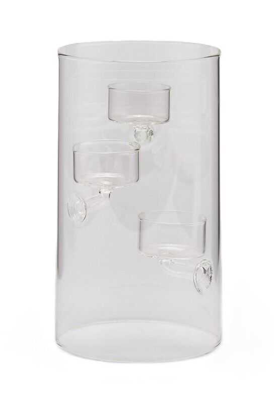 Castiçal cilind vidro D12*12H 3velas