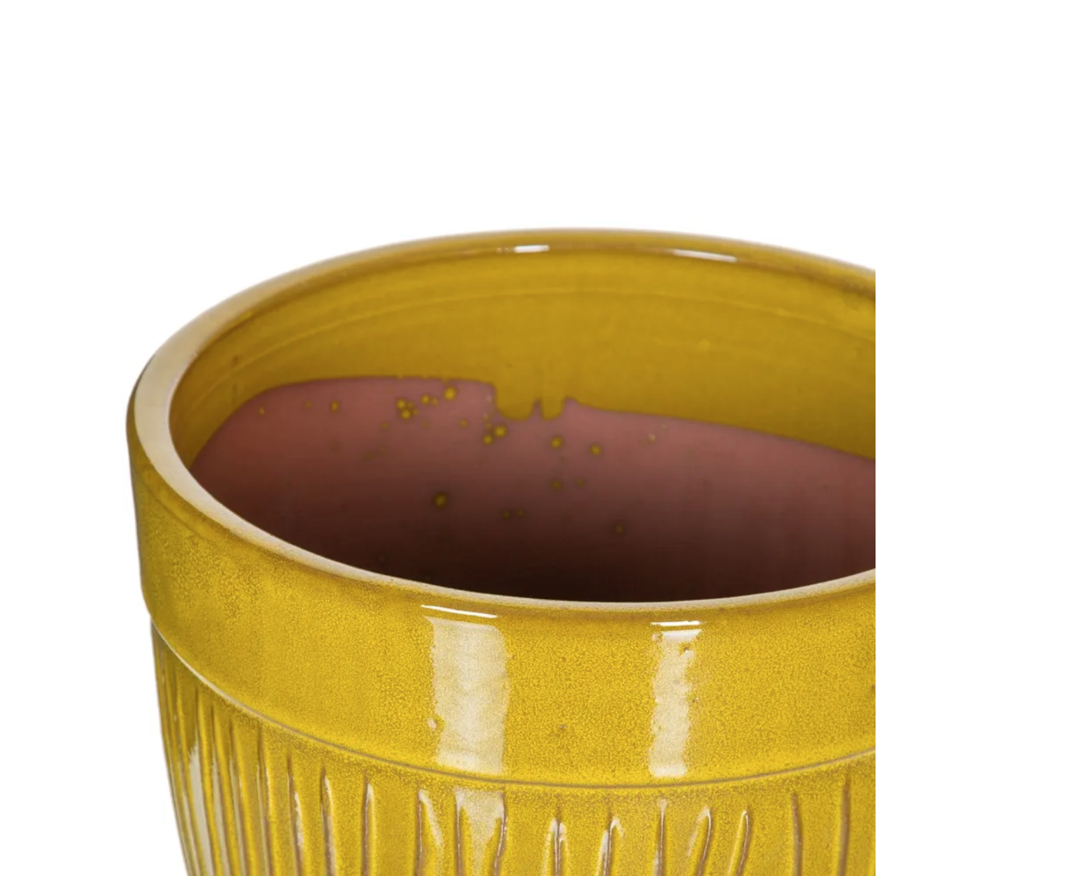 Vaso 24*21 cerâmica amarelo