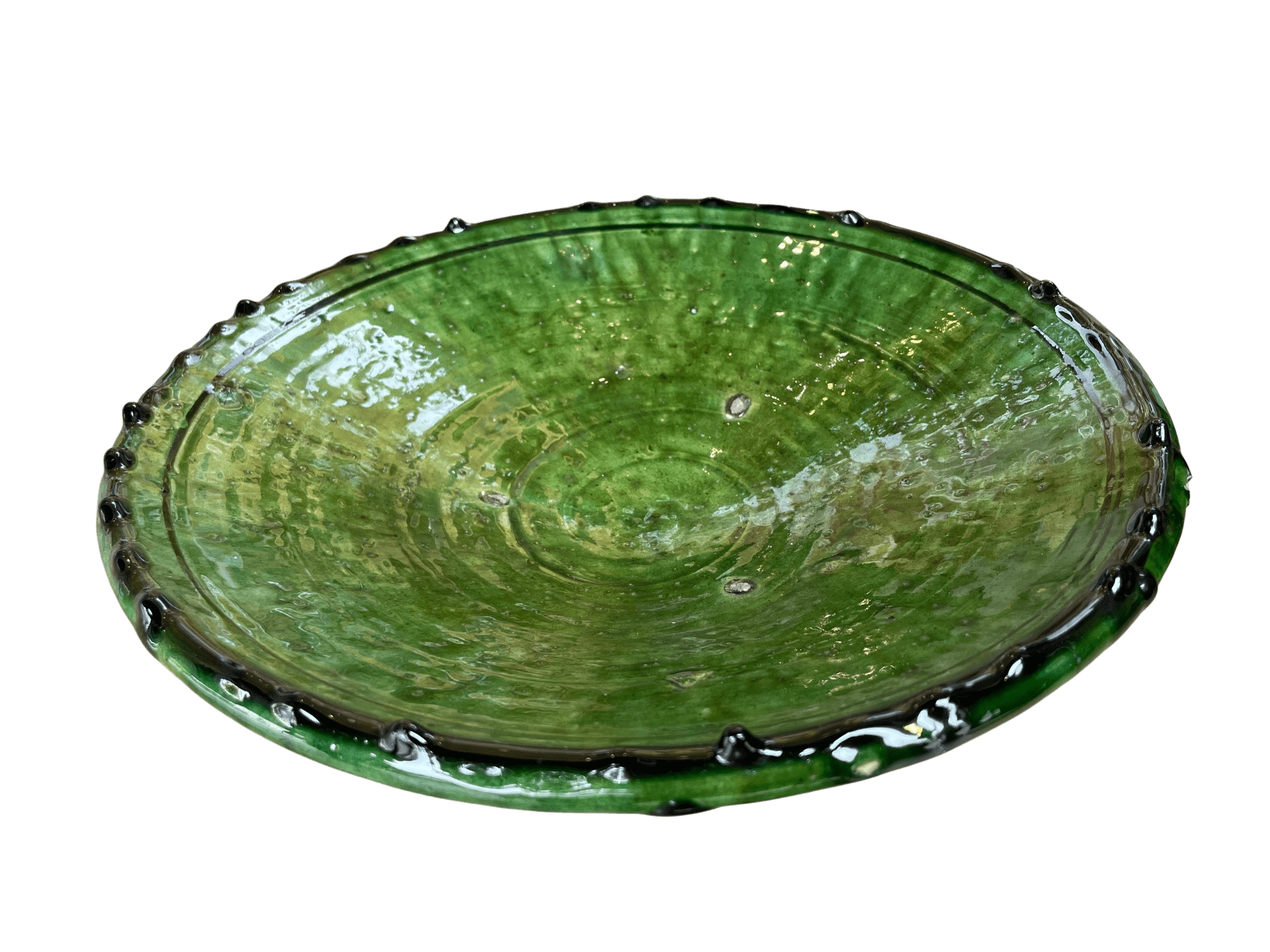 Prato cerâmica verde D21cm