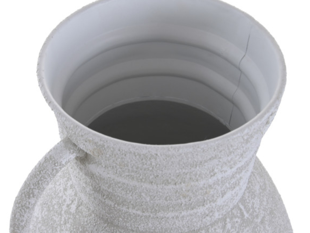 Jarrão metal 35*35*38H cinzento desgastado