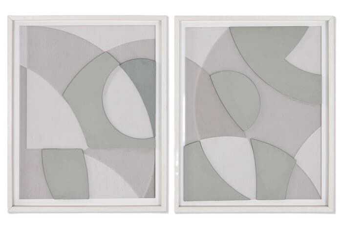 Quadro EVA/MDF 42*3*52 abstrato 3D cinz/bege