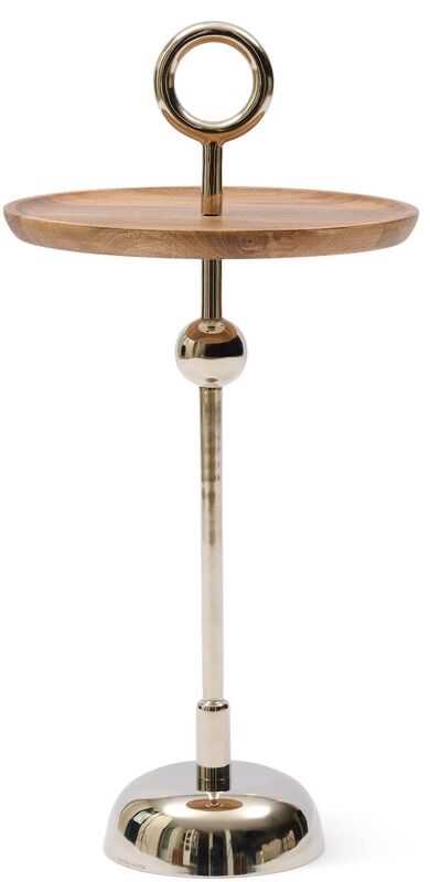 Mesa apoio c/pega D35*76H inox/madeira