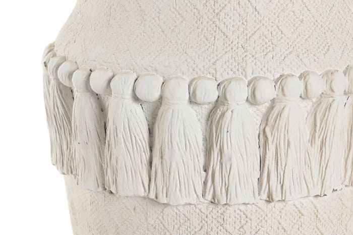 Vaso cimento 20*20*18H relevos branco