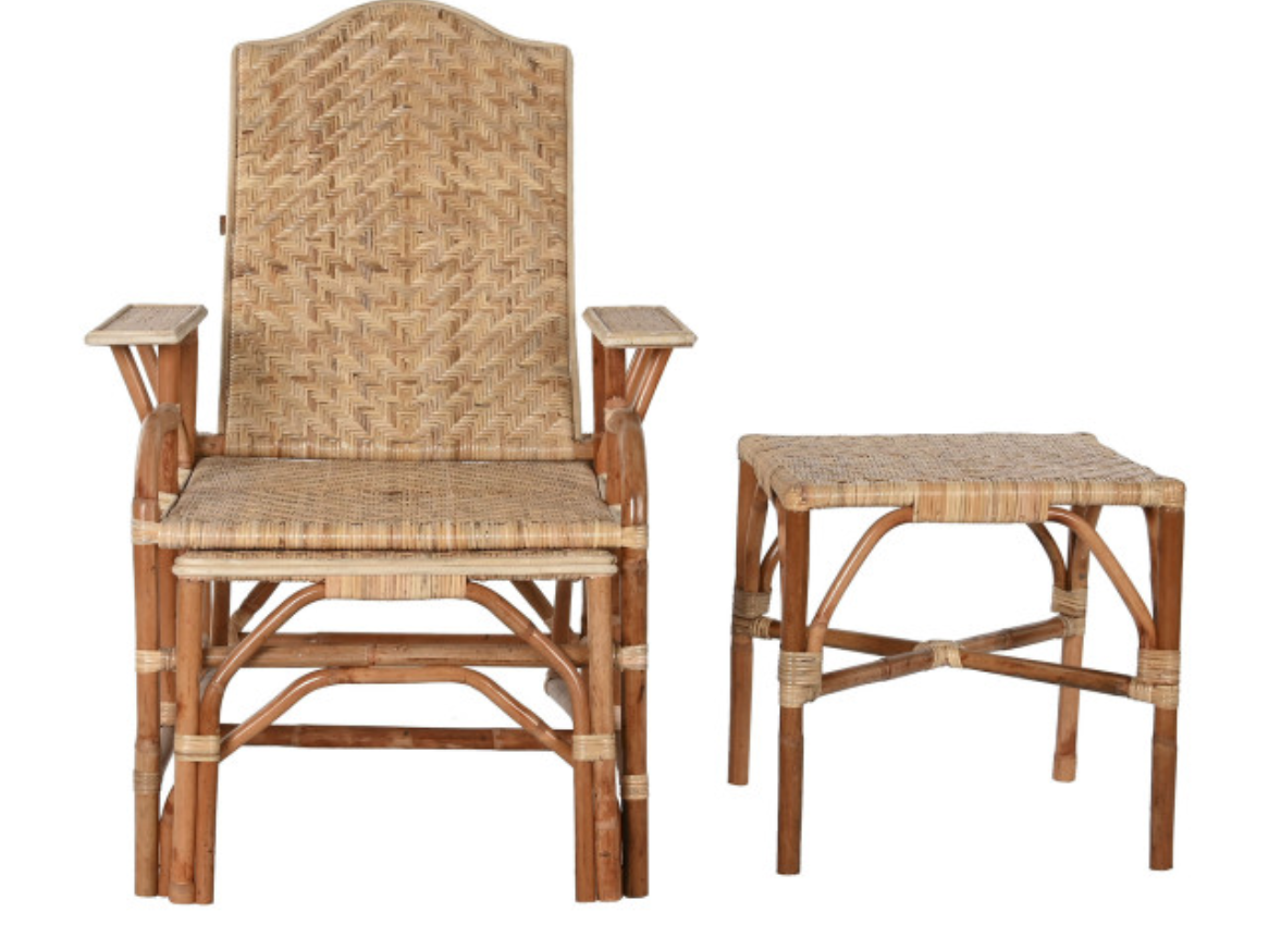 Cj espreguiçadeira+mesa 70*75*90 rattan