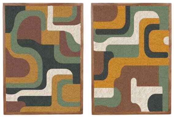 Quadro algodão/acácia 75*3*105 abstrato