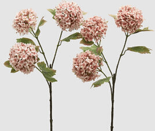 Ramo 3 hortênsias H80cm c/folhas