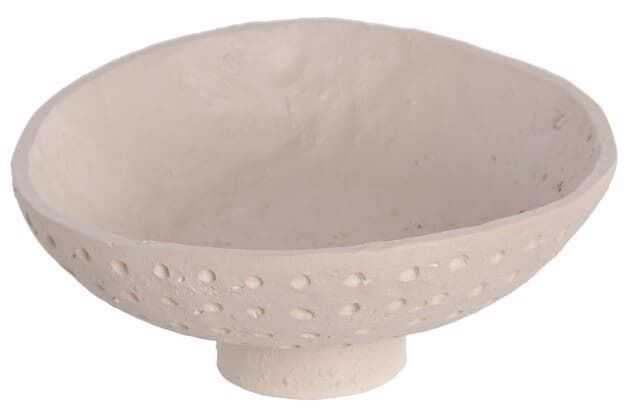 Centro mesa taça D20*8,5H cimento creme