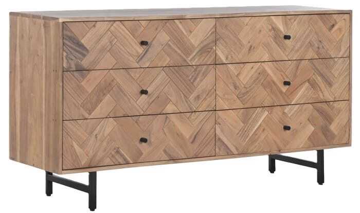 Cómoda 150*40*76H acácia/metal