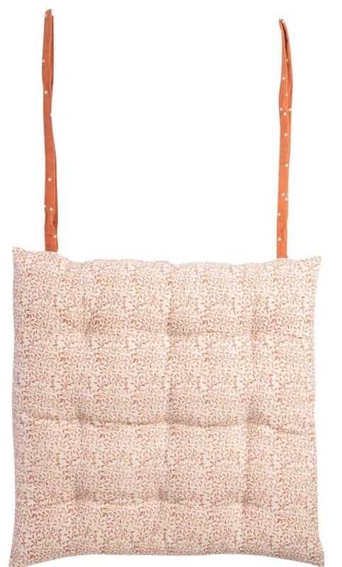 Almofada cadeira 40*40*4H algodão branc/laranja