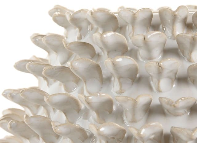 Jarra cerâmica 25*25*25H escamas branca