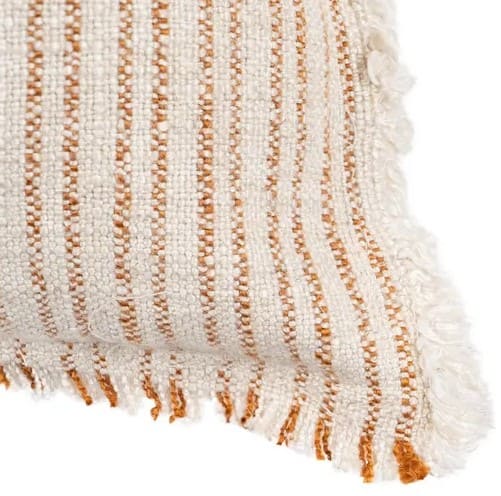 Almofada 50*50 riscas terra/branc s/enchim