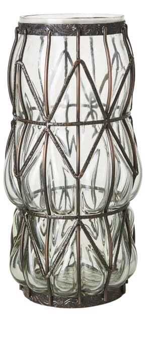 Jarra vidro/metal D12*H34