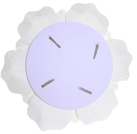 Deco parede D50*4cm flor p maché branca