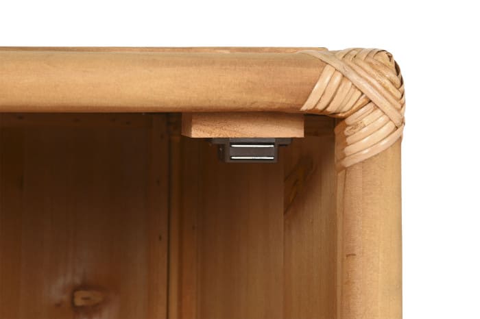 Mesa aux 46*35*60H abeto/rattan 1 porta