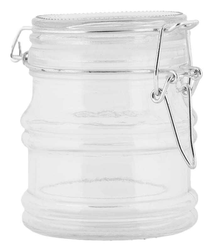 Frasco vidro d9*8*9H c/tampa hermética