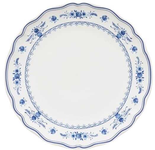 Prato raso D27cm VILA branco-azul