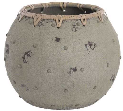 Vaso metal 37*37*30 cinzento envelhecido