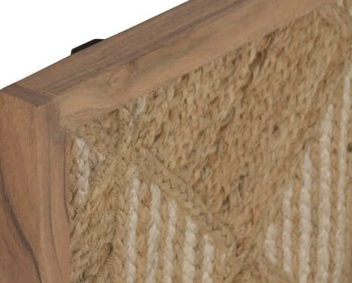 Quadro ráfia/acácia 40*3*60H relevo geometrico