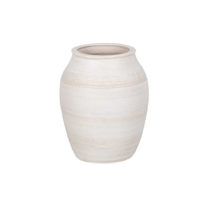 Vaso D25*30H cerâmica creme