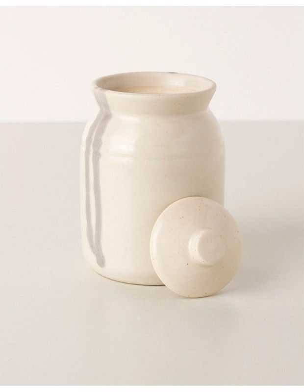 Pote cerâmica branco D9*13cm