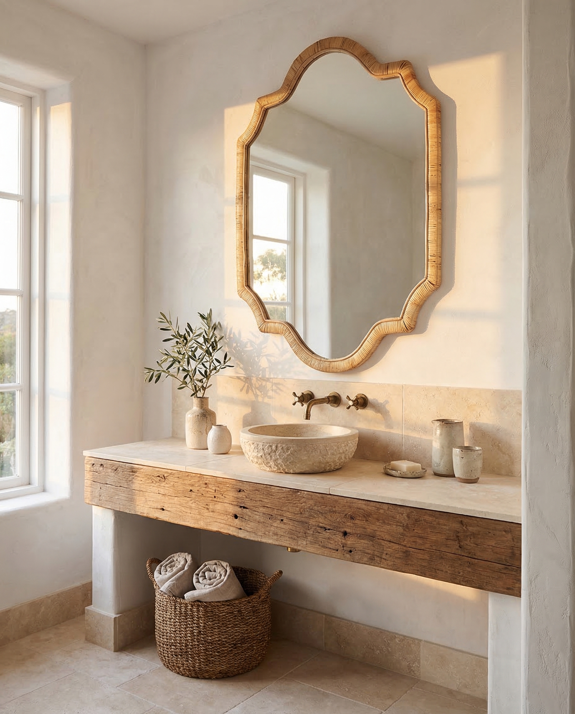 Espelho 91*3*H120cm torneado mold rattan