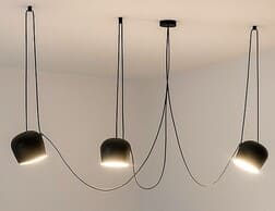 Cand teto LED triplo susp D18*16 preto