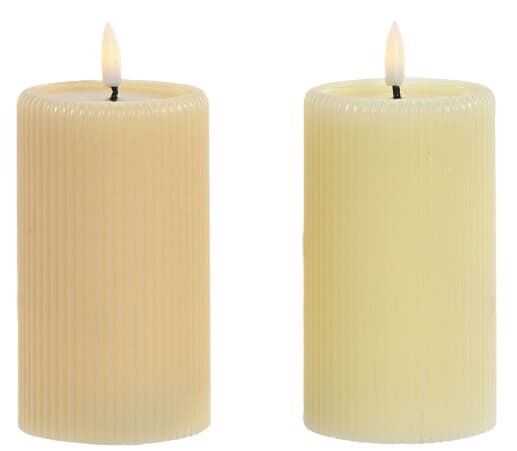 Vela cera LED 7,5*7,5*16H riscada