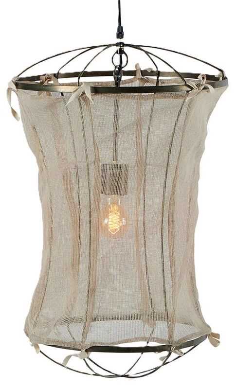 Suspensão teto metal 40*175H*40 abat-jour linho