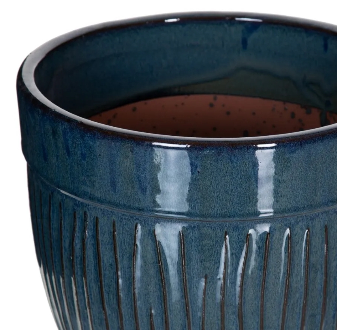 Vaso cerâmica D38*35 azul