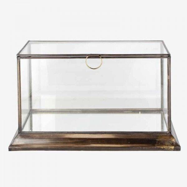 Caixa exposit vidro/metal 33,5*18,5*19