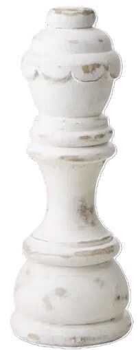 Peça xadrez decor D9*H23 branco decapé