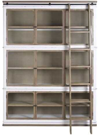 Vitrine 180*45*240H carvalho/vidro c/escada