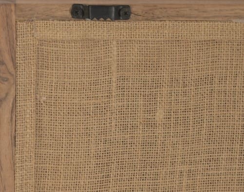 Quadro ráfia/acácia 40*3*60H relevo geometrico