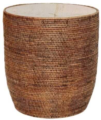 Mesa apoio rattan/vidro D45*50H