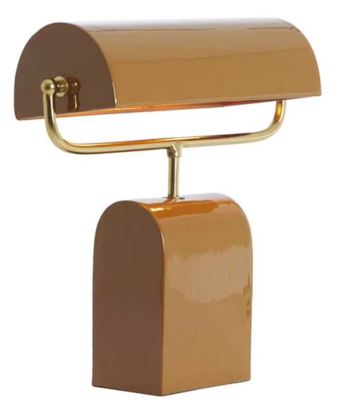 Cand mesa  35*15,5*38H  castanho/níquel dourado