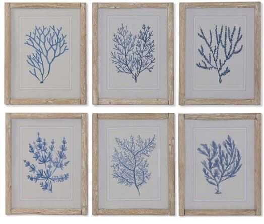 Quadro vidro/abeto 40*3,5*50H corais