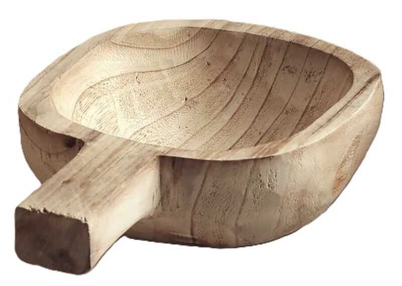 Taça madeira 26*19*8 c/cabo paulownia