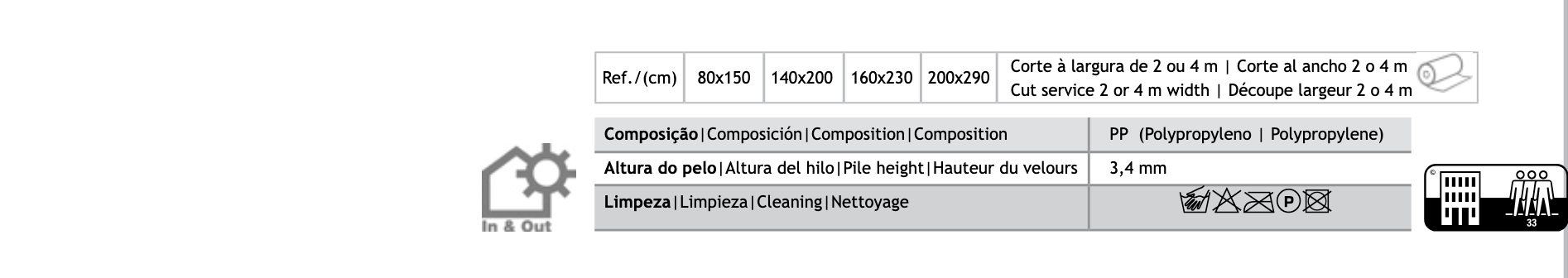 M2 Tapete NATURAL CHEVRON c/acabamt Starline