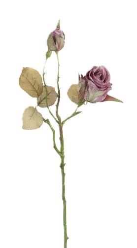 Pé 2rosas c/folhas 54cm