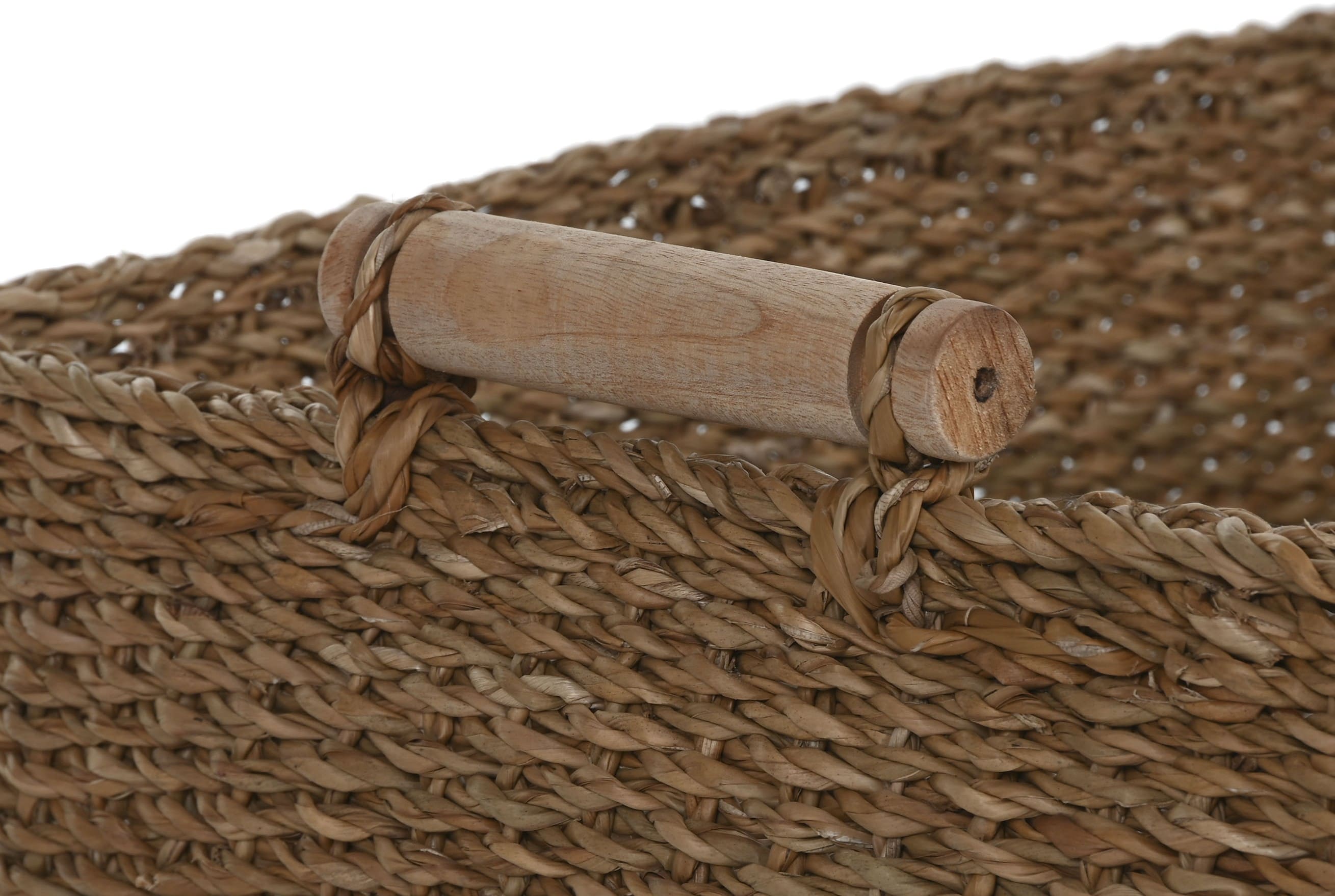 Cesta junco 47*36*22H  c/ asas mad