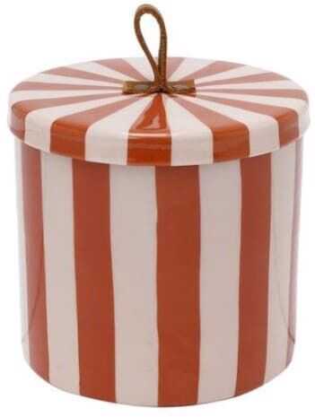 Caixa metal 22*18*2cm riscas laranja