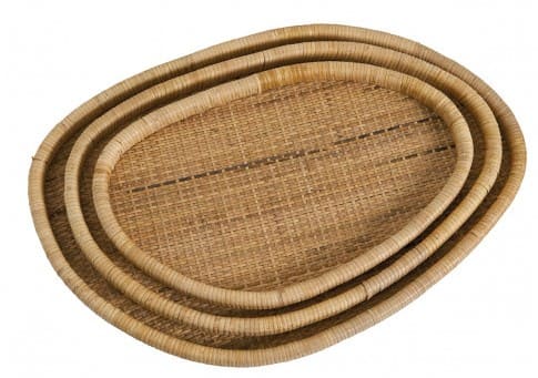 Bandeja rattan oval 52,5*34,5 natural