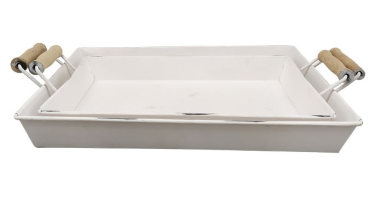 Bandeja metal 37,5*22*6,5 c/asa mad