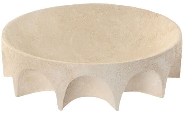 Centro mesa D26*7 cimento creme