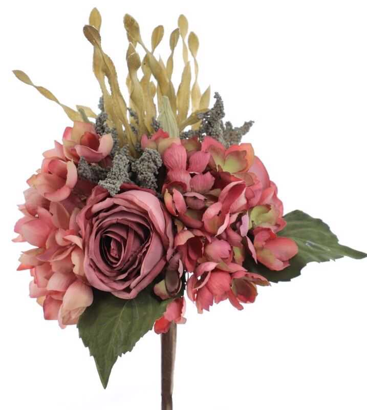 Bouquet rosas/hortensia vintage