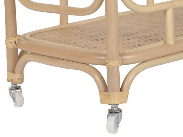 Carrinho serviço 76*43*85,5H rattan c/rodas