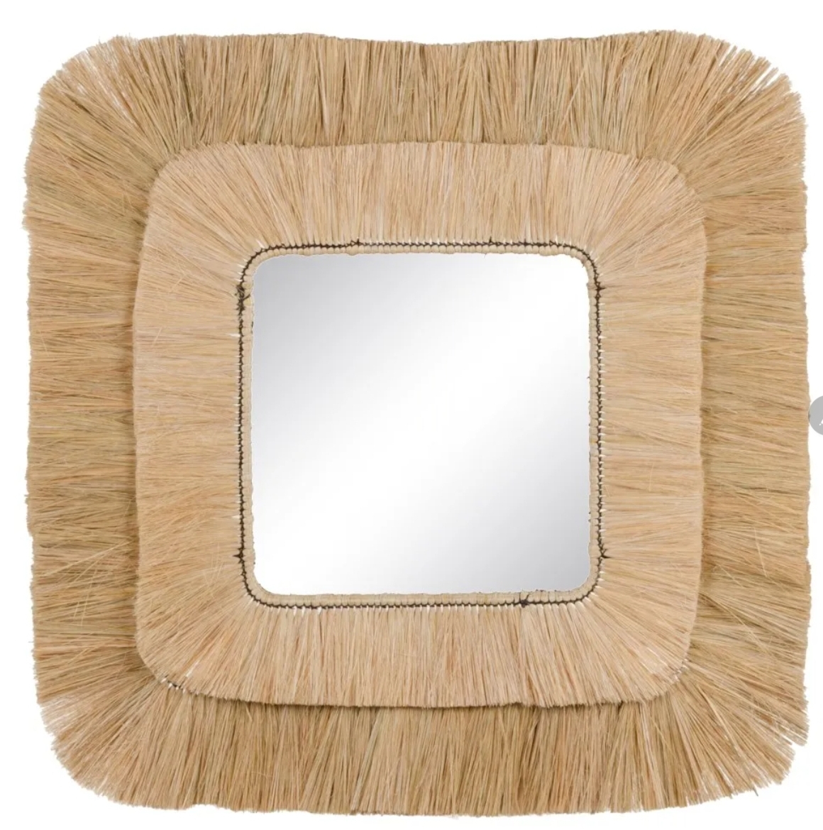 Espelho  quadr 91*91cm fibra natural