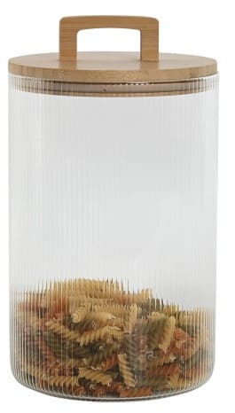 Pote vidro 16*16*H28 tampa bambú c pega