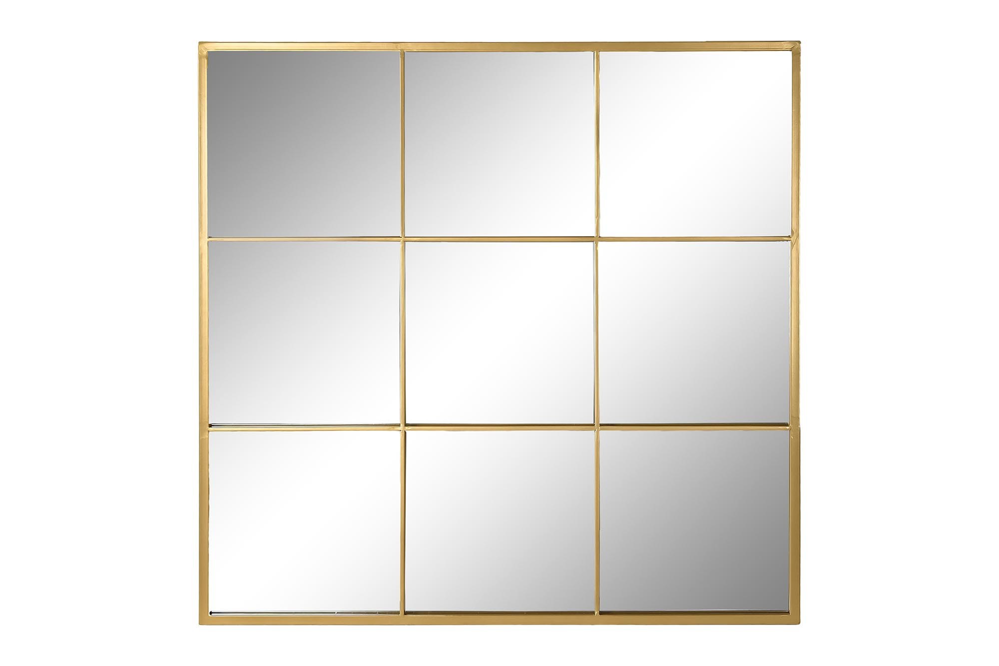 Espelho 90*2*90 janela metal dourado
