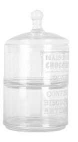 Frasco duplo vidro D17*30H c/tampa